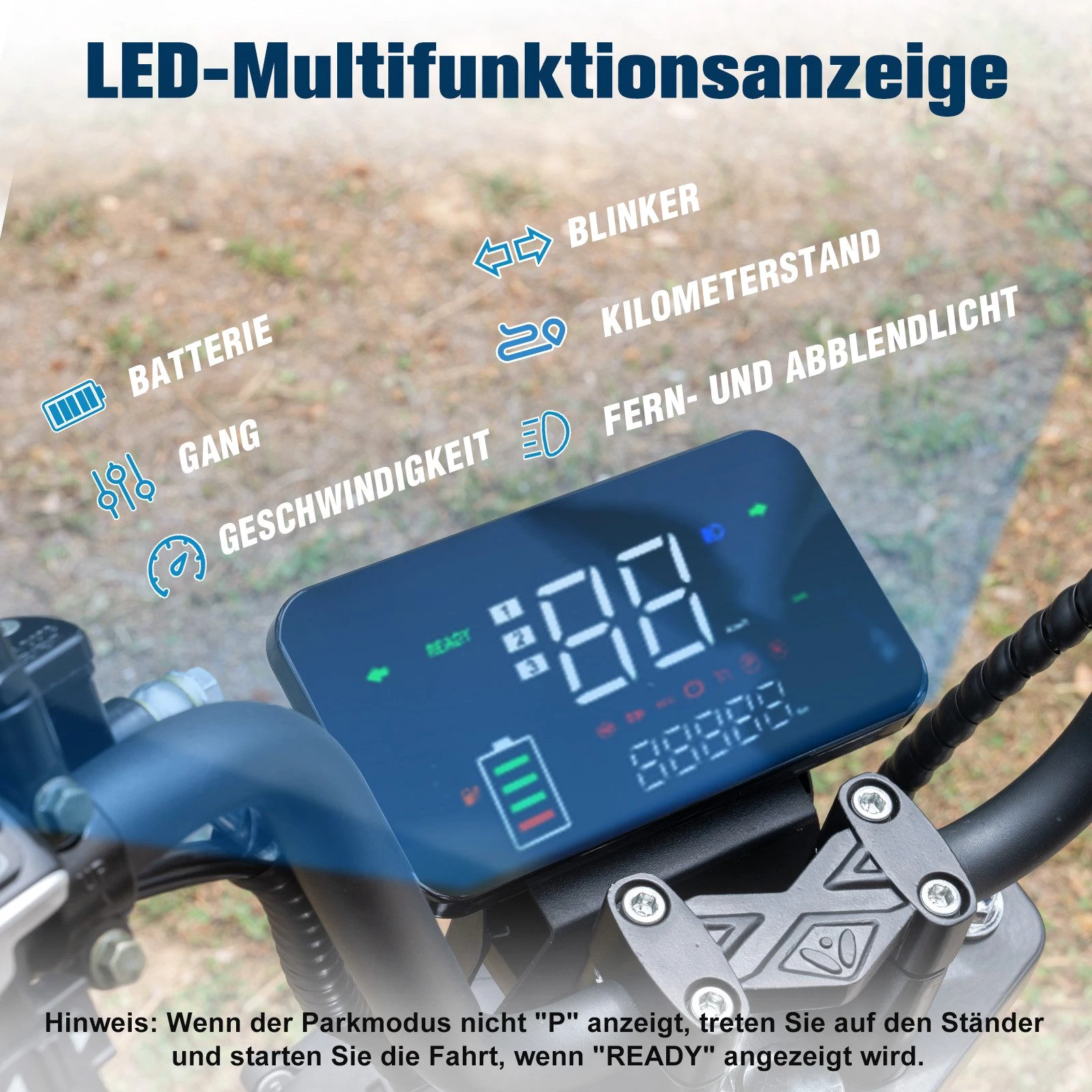 EVERCROSS TECH E-Motorroller 702, 60V-30Ah Lithium, Schwarz, 2000 Watt, 85KM, 45 km/h, 2000,00 W