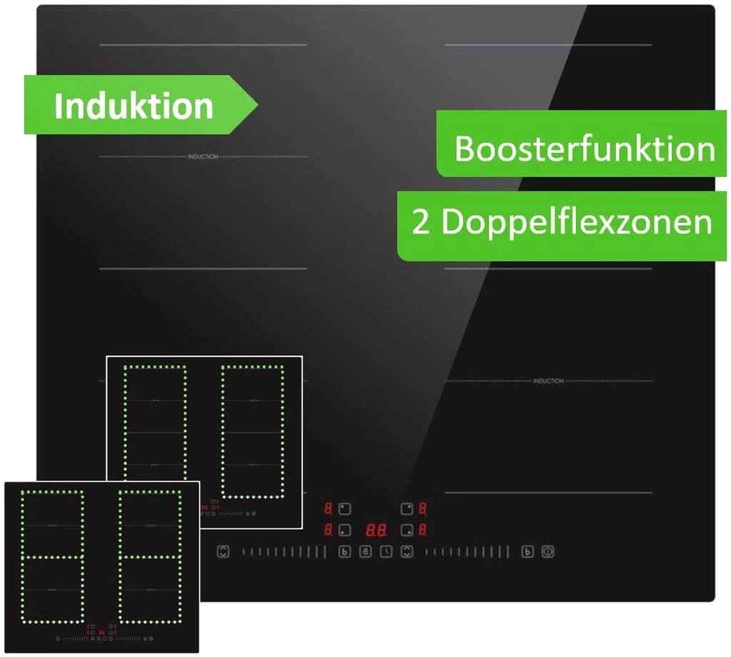 BOSCH Backofen-Set Backofen Teleskopauszug EEK: A + PKM Induktionskochfeld schwarz 60cm