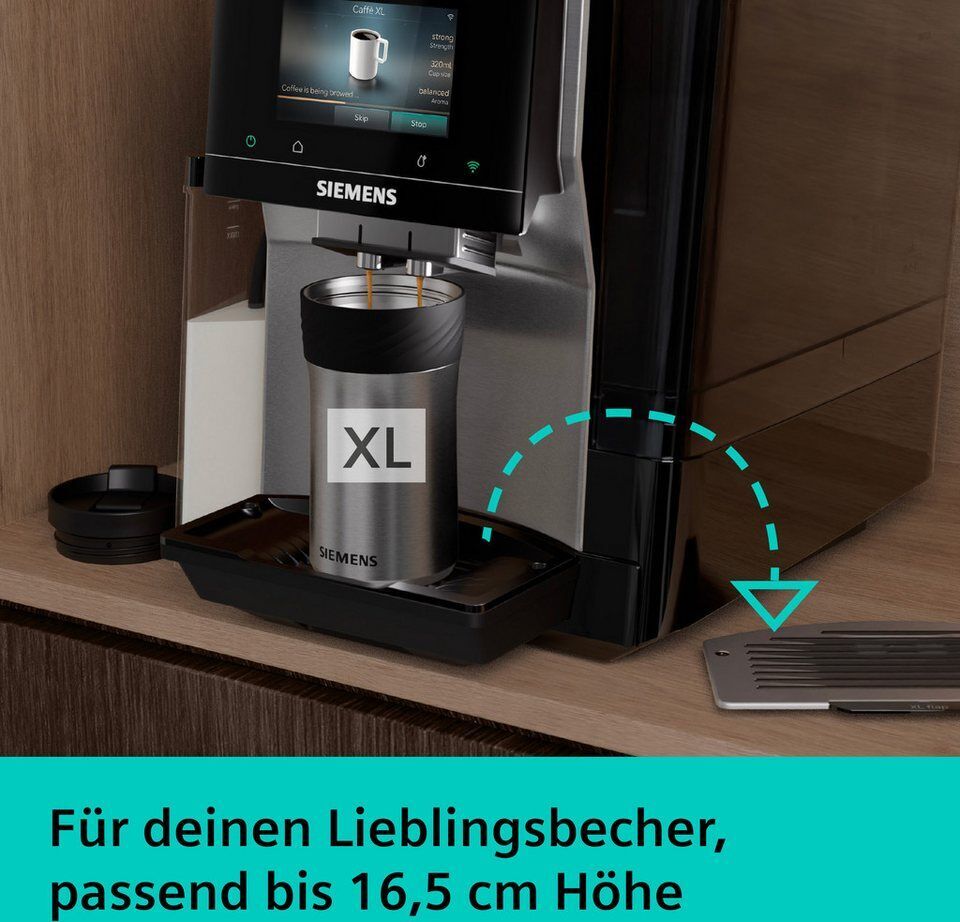 SIEMENS Kaffeevollautomat TQ727D03, farbiges Full-Touch-Display, Doppeltassenfun