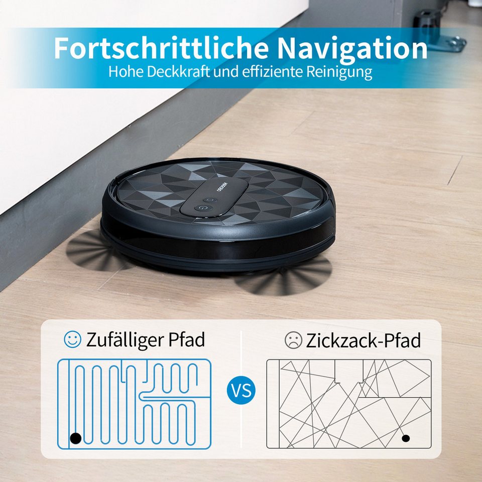 AIRROBO Saugroboter P20, 2800 Pa starke Saugkraft, 4 Reinigungsmodi,120 min Lauf