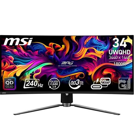 MSI MPG 341CQPX QD-OLED Curved-Gaming-OLED-Monitor