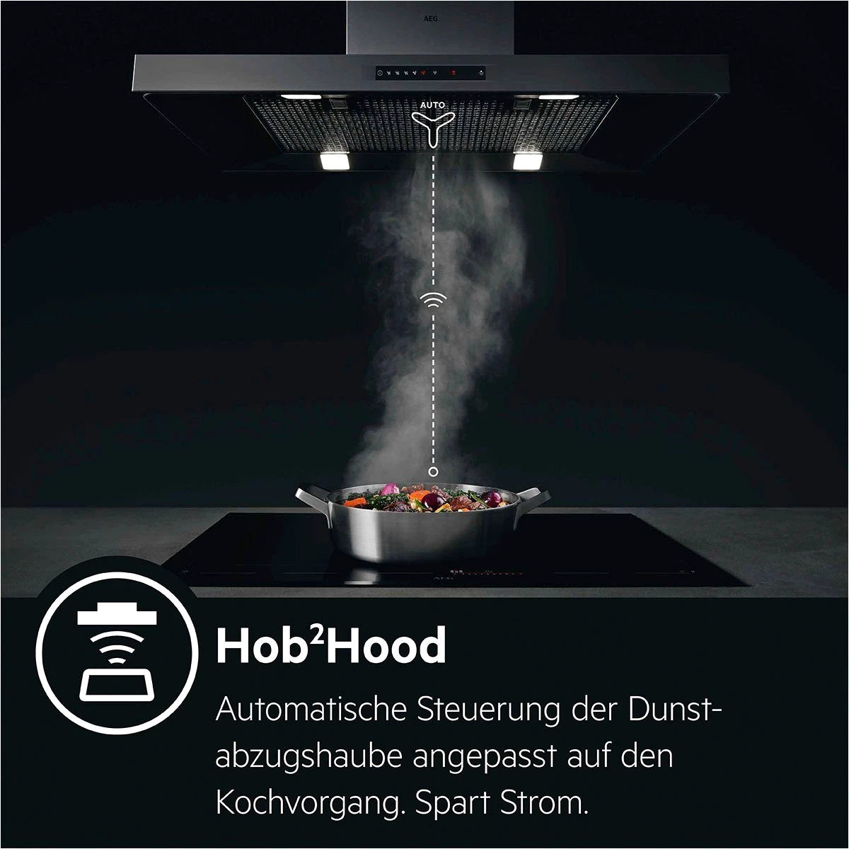 AEG Induktions-Kochfeld IKE64441XB, mit Hob²Hood - Funktion