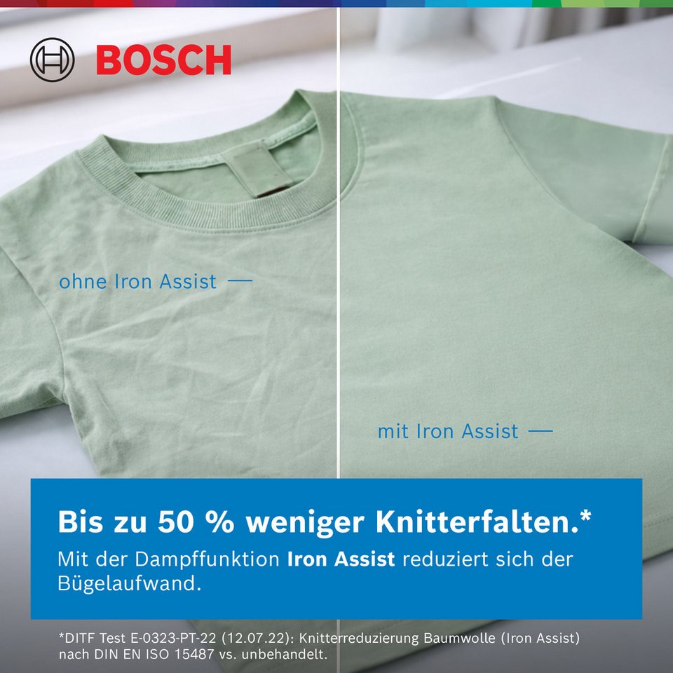 BOSCH Waschmaschine Serie 4 WAN28225, 8 kg, 1400 U/min, Knitter-Programm Iron As