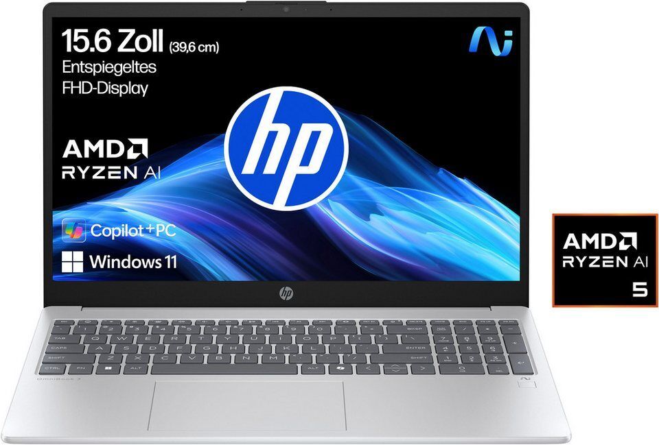 HP OmniBook 3 NG AI Notebook (39,62 cm/15,6 Zoll, AMD Ryzen™ AI 5 330, Radeon 82