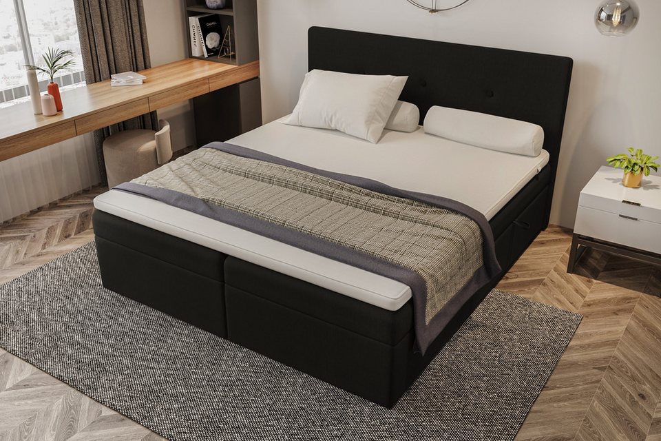 99rooms Boxspringbett Largetti (Schlafzimmerbett, Bett), wahlweise mit Topper, m