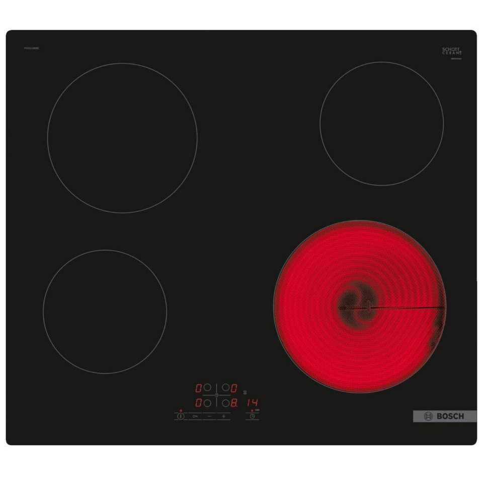 BOSCH Elektro-Herd-Set Bosch Autark Schwarz Backofen 3D Heißluft +Glaskeramik Ko