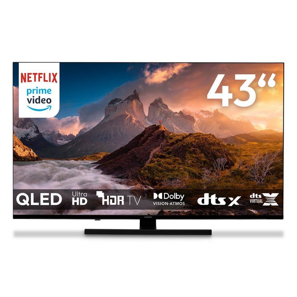 Medion® MD843700 QLED-Fernseher (108 cm/43 Zoll, 4K Ultra HD, Smart-TV, Dolby Vi