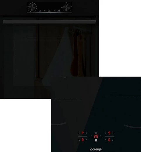 GORENJE Backofen-Set JUMP SET PYRO/I, mit Teleskopauszug nachrüstbar, Pyrolyse-Selbstreinigung