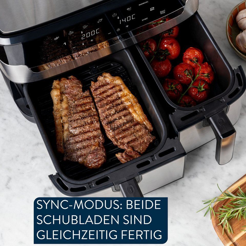Tefal Heißluftfritteuse Jamie Oliver by Tefal Dual Easy Fry & Grill, 2 unabhängi