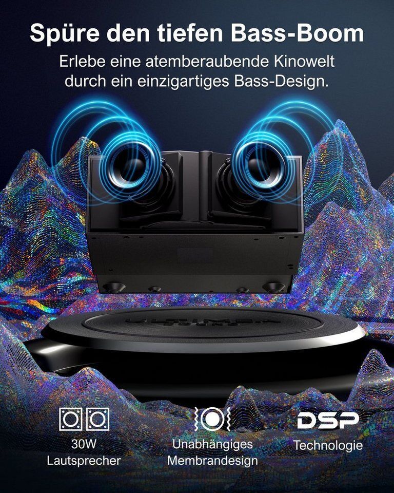 Ultimea P60 Beamer mit Bildschirmausrichtung und Hindernisvermeidung LCD-Beamer