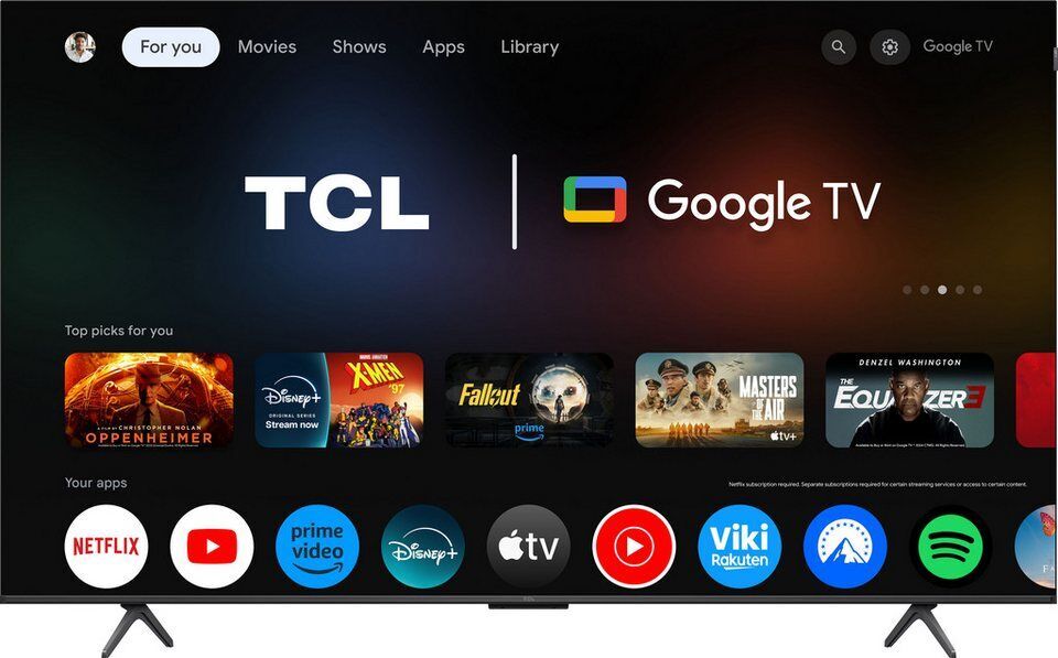 TCL 55P81KX2 QLED-Fernseher (139 cm/55 Zoll, 4K Ultra HD, Google TV, Smart-TV, 1