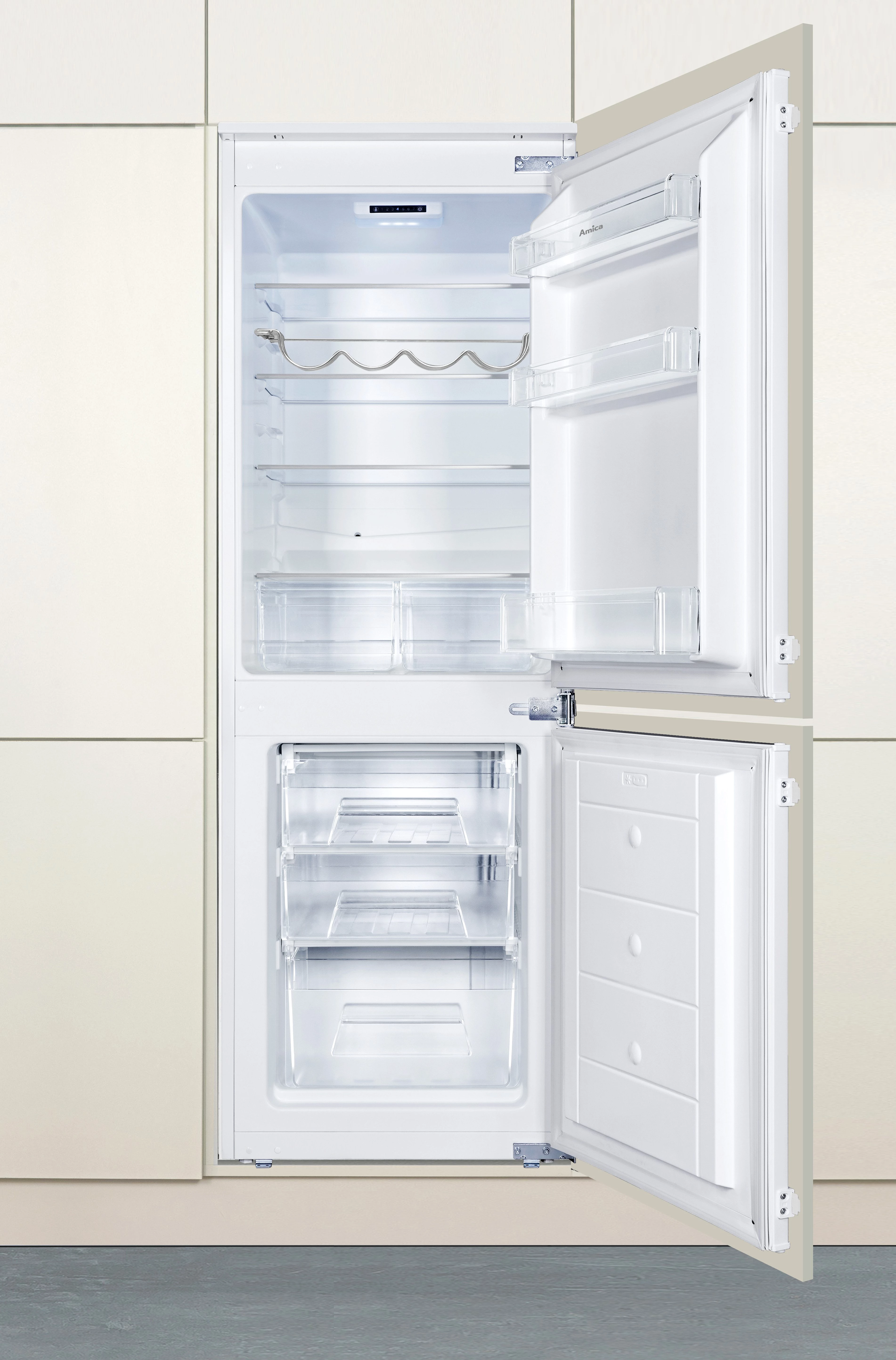 Amica Einbaukühlgefrierkombination EKGCS 385 911, 157,4 cm hoch, 54 cm breit, Tür-Offen-Alarm