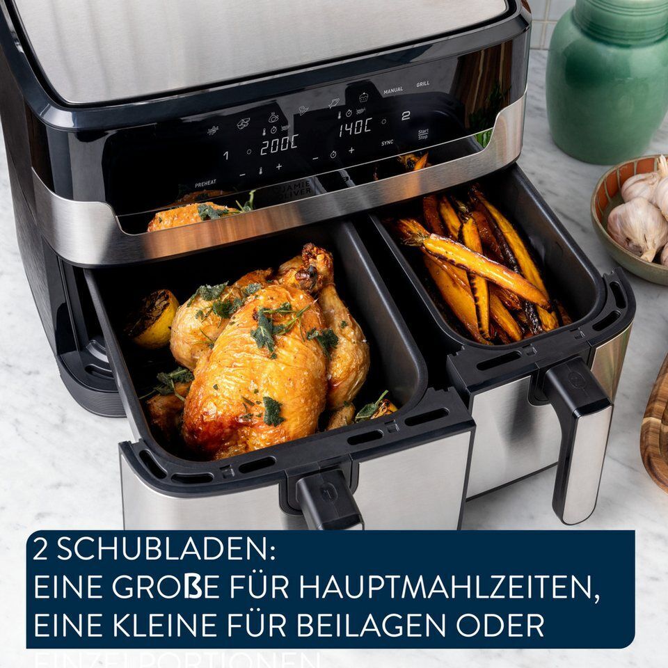 Tefal Heißluftfritteuse Jamie Oliver by Tefal Dual Easy Fry & Grill, 2 unabhängi