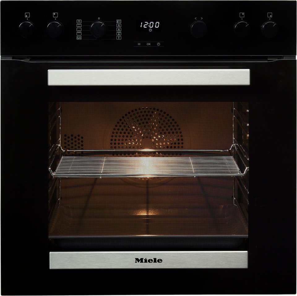 Miele Elektro-Herd-Set H 2455 E D OBSW/EDST mit KM 6003 LPT, Herd-Set - Kombinat