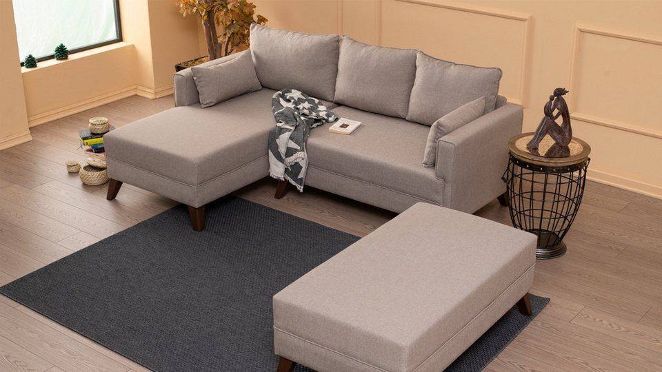 Myhomelando Ecksofa Bella, Schlaffunktion durch Hocker