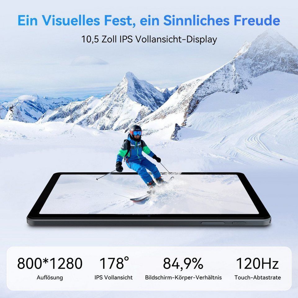 TABWEE T80 Android 16 (OTA-Update) WLAN 10-Zoll-Tablet mit 64/128 GB Tablet (10.