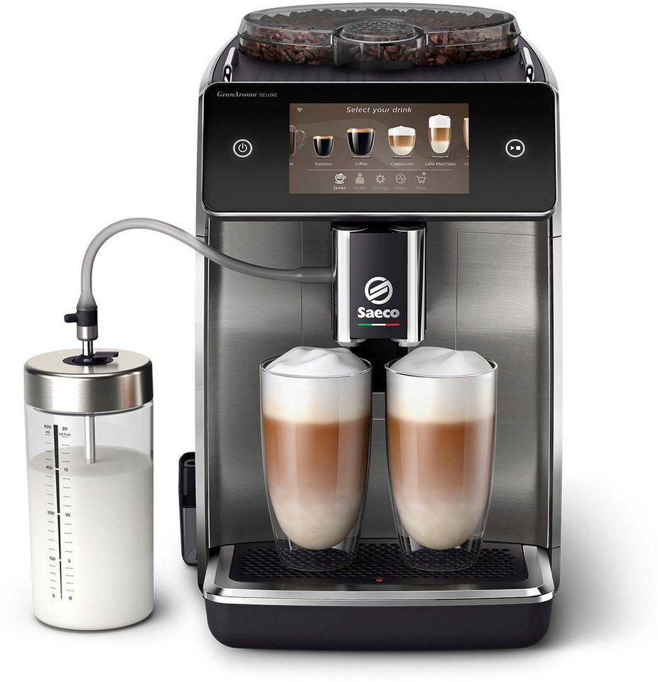 Saeco Kaffeevollautomat Saeco GranAroma Deluxe SM6685/00, Pflegeset CA6707/10 im