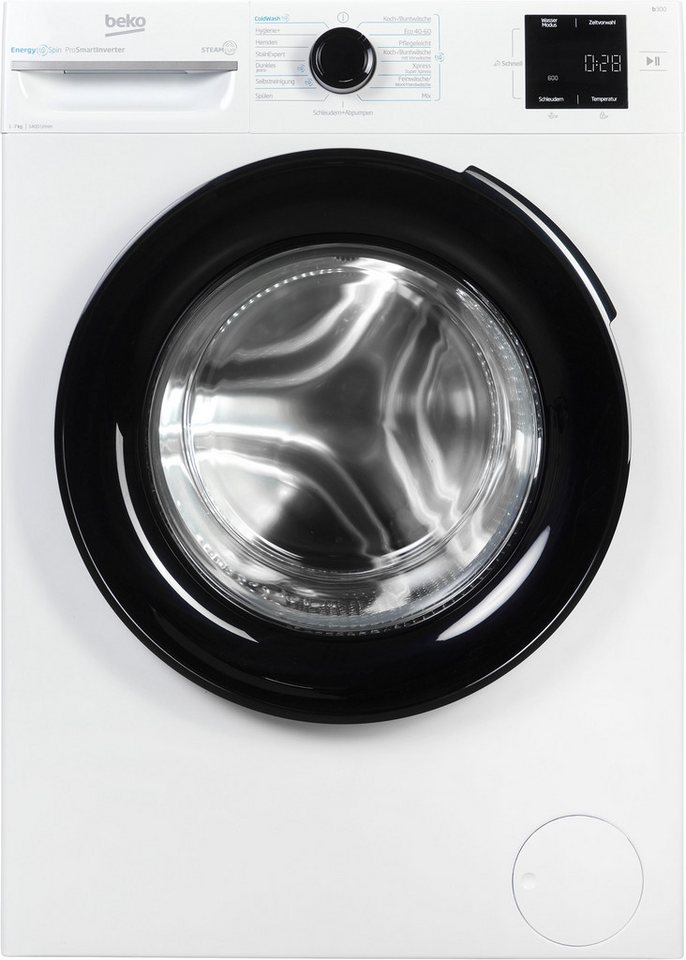 BEKO Waschmaschine BM3WFU3741X, 7 kg, 1400 U/min, Waschen mit EnergySpin: Bis zu