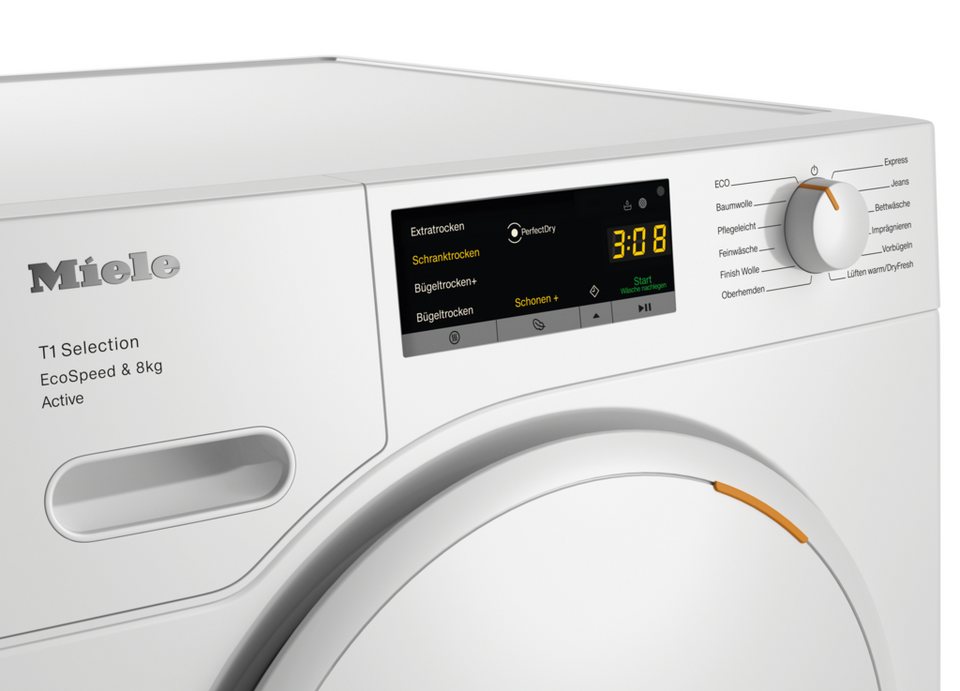 Miele Wärmepumpentrockner TSA523WP 8kg Active, Getestet auf 20 Jahre perfekte Wä
