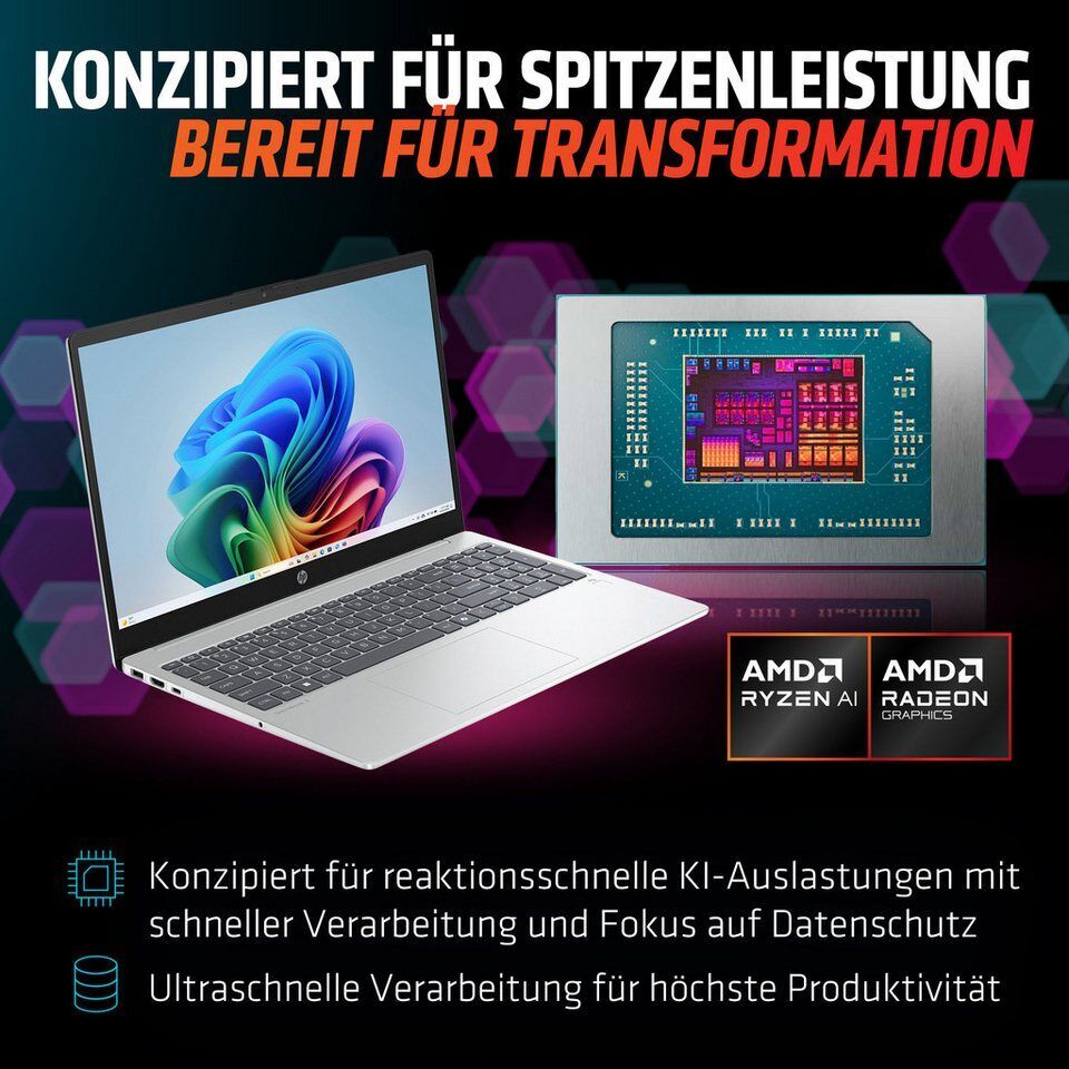 HP OmniBook 3 NG AI Notebook (39,62 cm/15,6 Zoll, AMD Ryzen™ AI 5 330, Radeon 82
