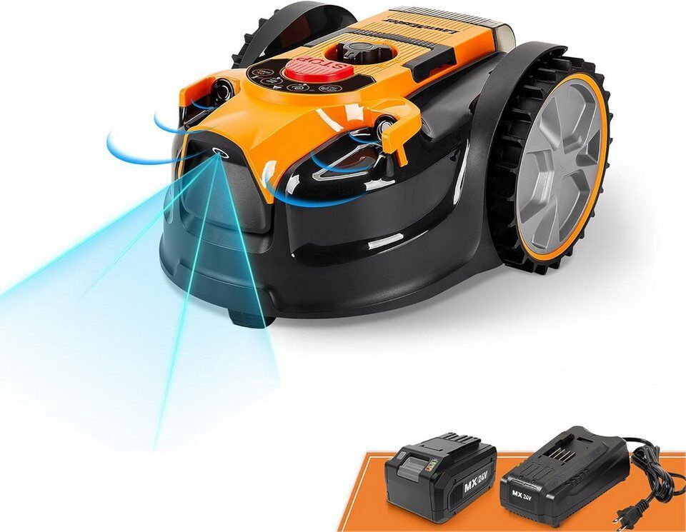 Lawnmaster Rasenmähroboter VBRM16 OcuMow® kabellos, bis 150 m² Rasenfläche, mit