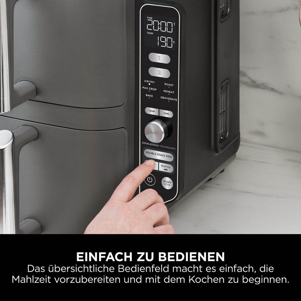 NINJA Heißluftfritteuse SL400EU Double Stack XL, 2470 W