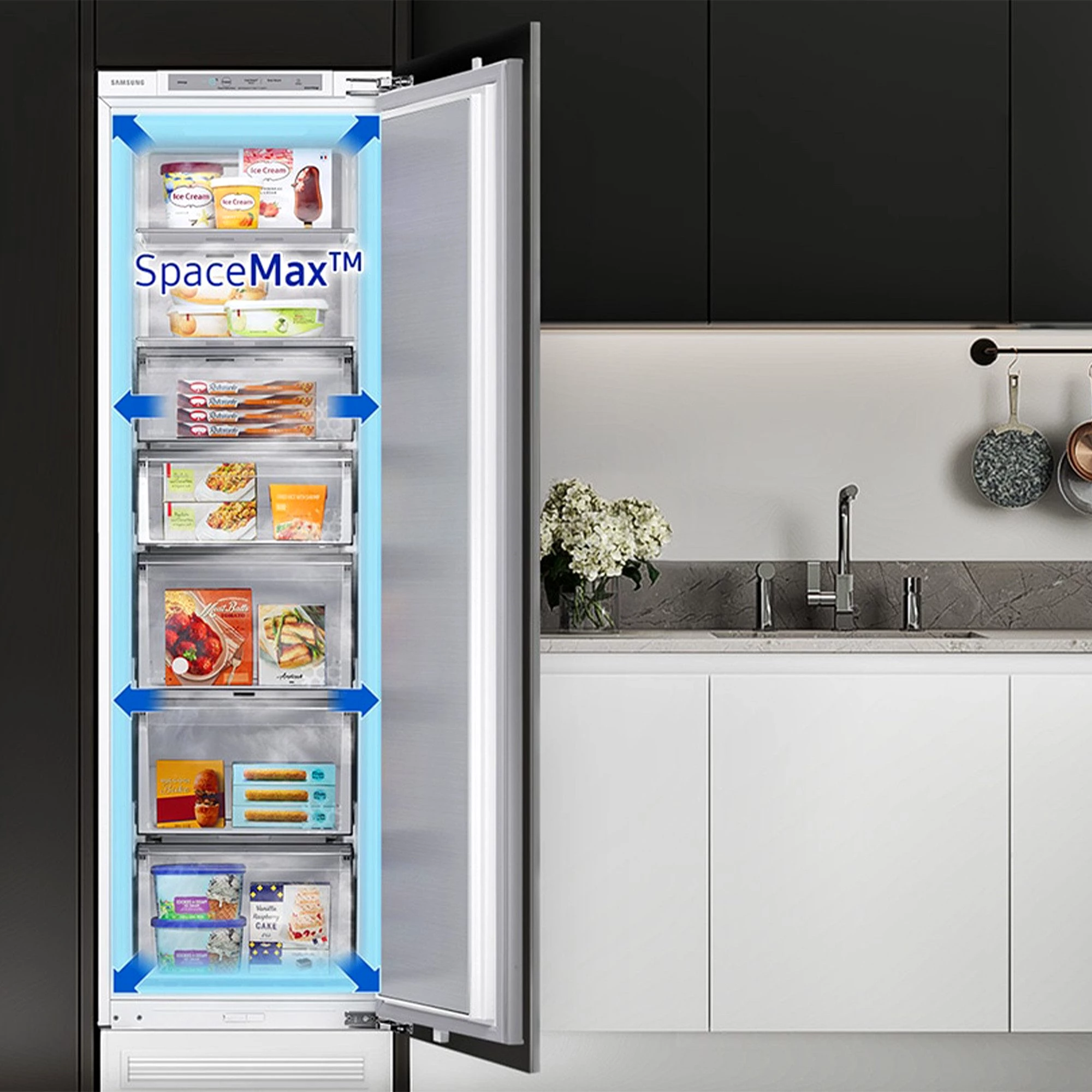 Samsung Einbaugefrierschrank BRZ22610EWW/EG, 177,5 cm hoch, 54 cm breit