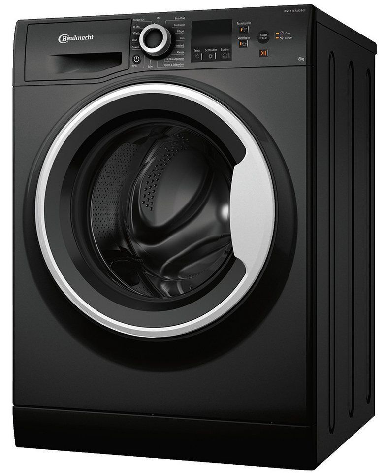 BAUKNECHT Waschmaschine W8 S6300 A, 8 kg, 1400 U/min, Anti-Allergie-Programm, Fl