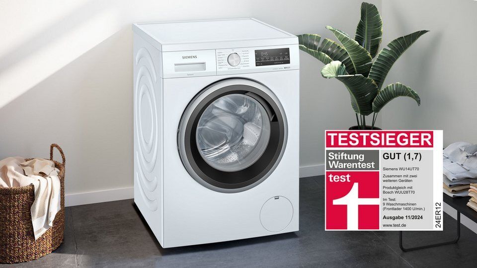 SIEMENS Waschmaschine iQ500 WU14UT70, 8 kg, 1400 U/min, unterbaufähig