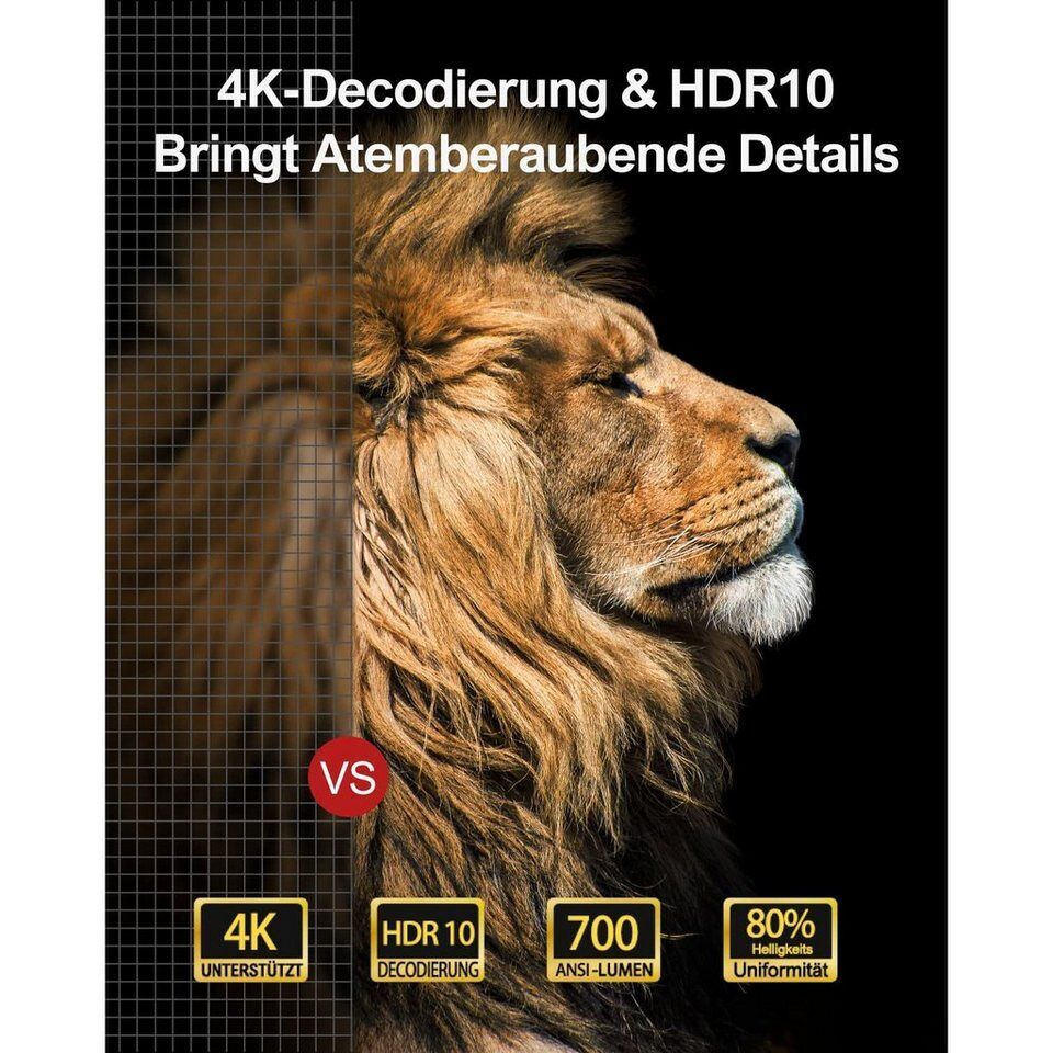 Ultimea Apollo P40 Full HD Native 1080P Beamer (21000 lm, 15000:1, 1920 x 1080 p