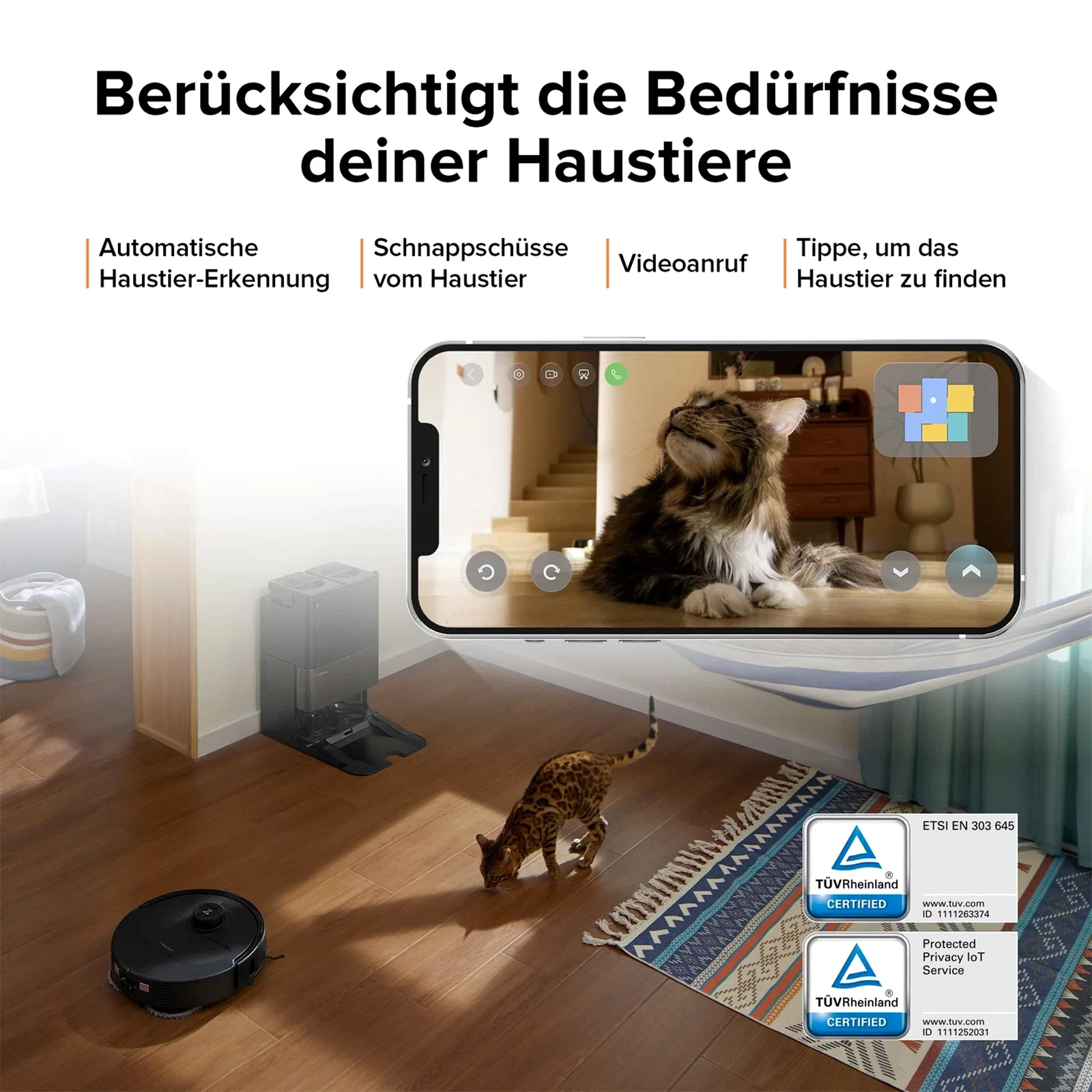 ROBOROCK Saugroboter Qrevo Master 10000pa Saugkraft, All-in-One-Dock AI Hindernisvermeidung