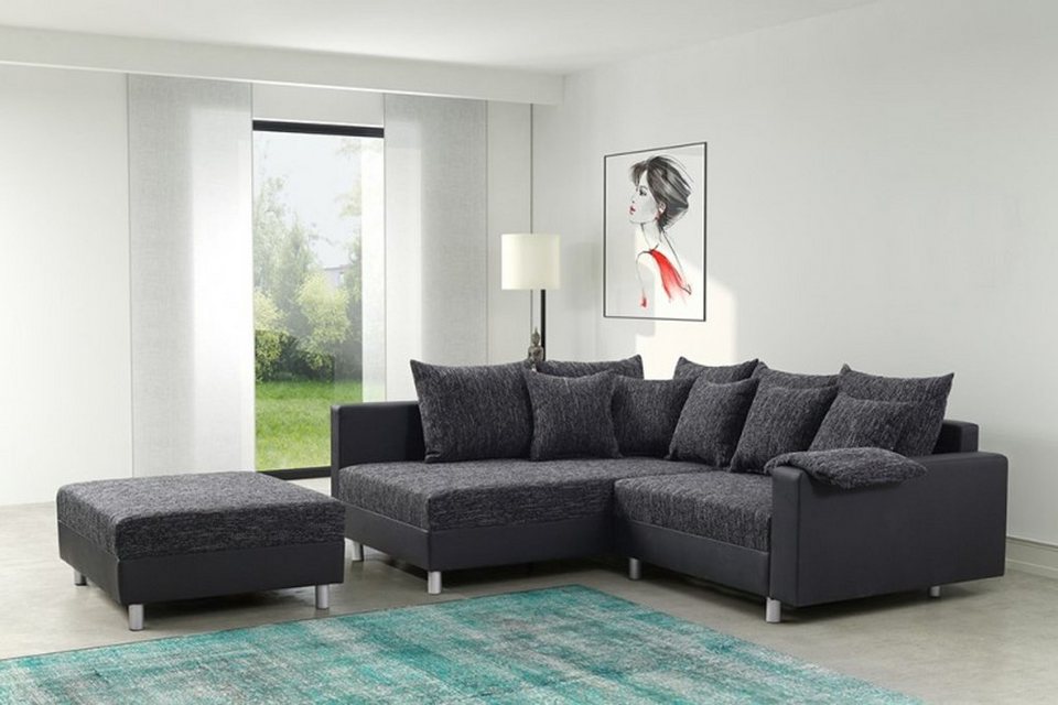 Küchen-Preisbombe Sofa Wohnlandschaft Couch Ecksofa Eckcouch schwarz Eckcouch Mi