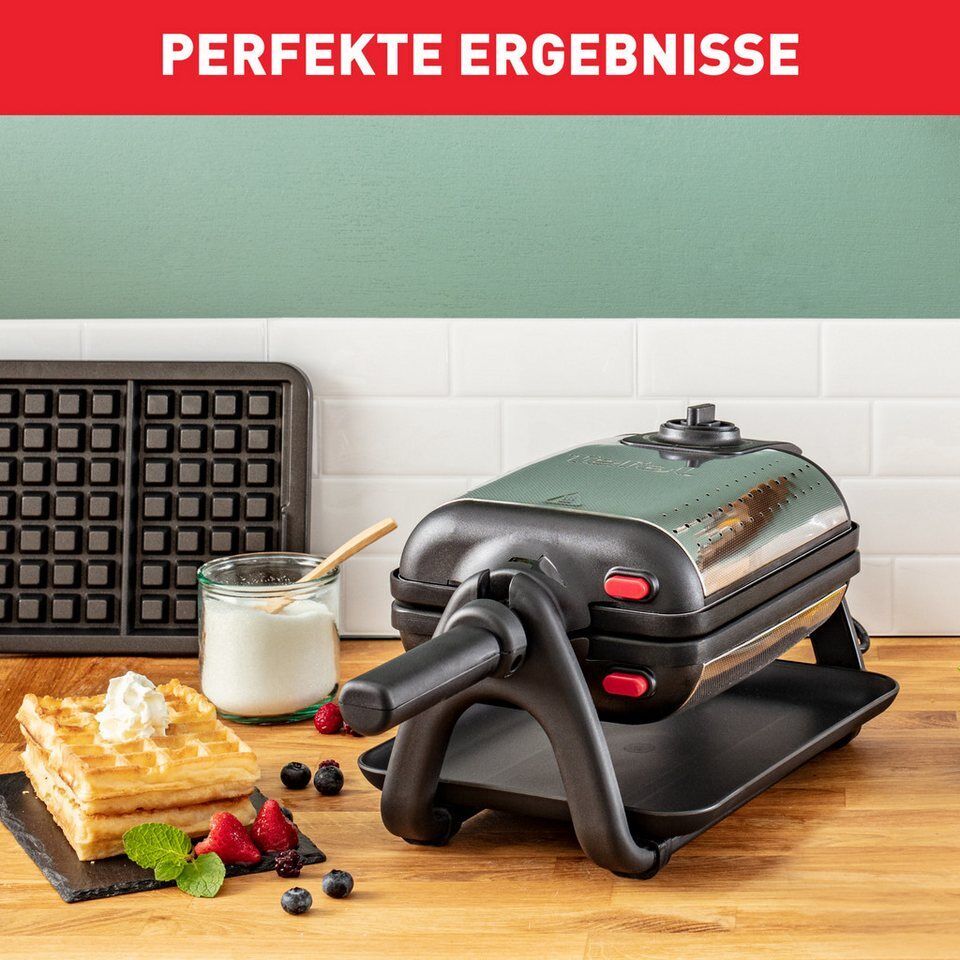 Tefal Waffeleisen WM756D Kingsize, 1200 W, für 2 belgische Waffeln, mit Dreh-Fun