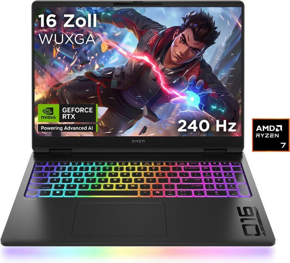 HP Omen Max 16-ak0073ng Gaming-Notebook (40,6 cm/16 Zoll, AMD Ryzen™ AI 7 H 350,