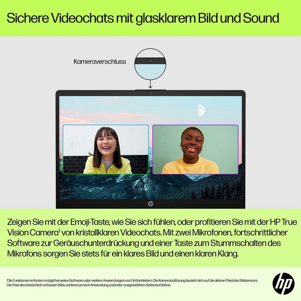 HP 15-fd0216ng Notebook (39,6 cm/15,6 Zoll, Intel Celeron N100, 128 GB SSD)