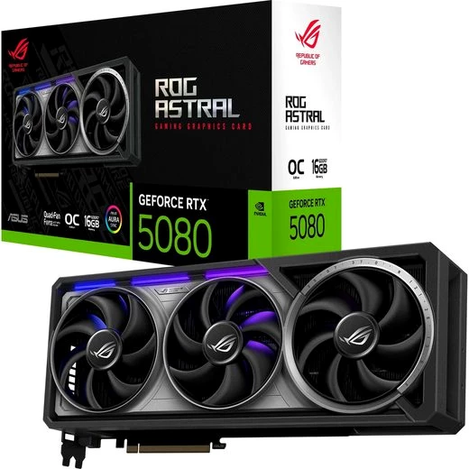 Asus GeForce RTX 5080 ROG ASTRAL GAMING OC Grafikkarte (16 GB, GDDR7)