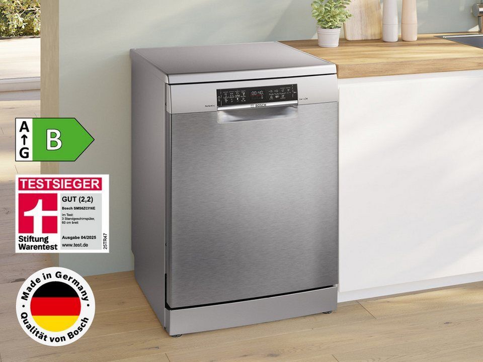 BOSCH Standgeschirrspüler Serie 6 SMS6ZCI16E, 14 Maßgedecke, Made in Germany, fl