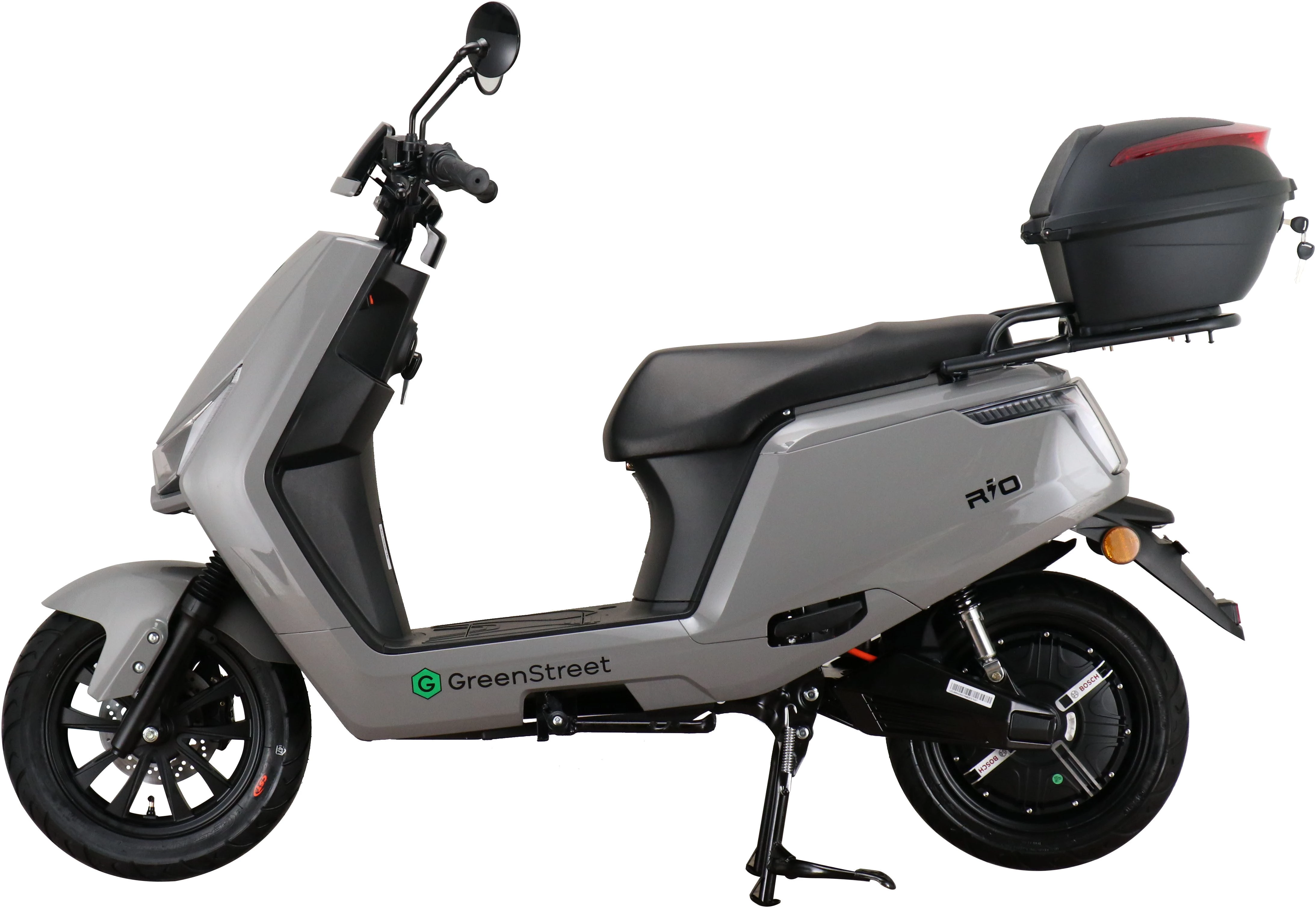 GreenStreet E-Mofaroller Rio 2000W 25 kmh grau inkl. Topcase, 2000 W, 25 km/h