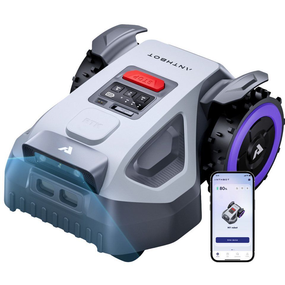 ANTHBOT Rasenmähroboter M5 Serie Ohne Begrenzungskabel mit RTK-Navigation & HDR-