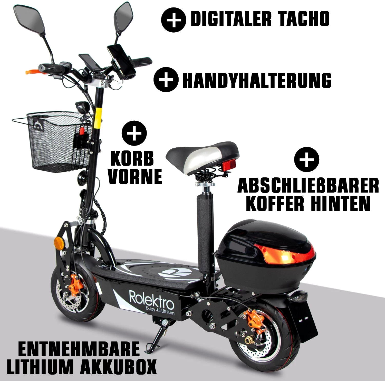 Rolektro E-Motorroller Rolektro E-Joy 45 Lithium, 1000 W, 45 km/h, bis zu 50 km Reichweite