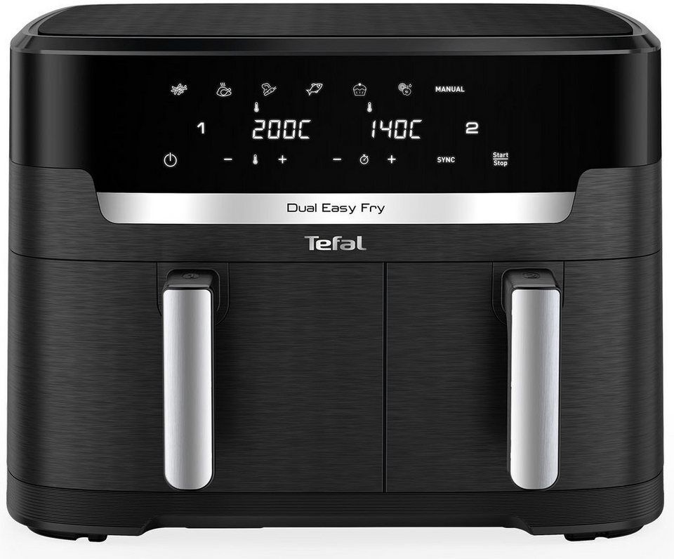 Tefal Heißluftfritteuse Dual Easy Fry XXL, 2 Schubladen, 6,5l + 4,5l, 7 Programm