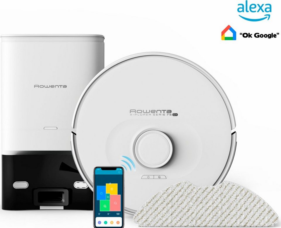 Rowenta Saugroboter mit Wischfunktion und AbsaugstationX-Plorer Serie 75+, 4in1,