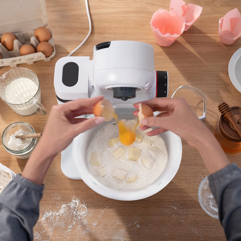 BOSCH Küchenmaschine Serie 2 MUMS2AW00, Kunstoffschüssel, weiß, 700 W, 3,8 l Sch