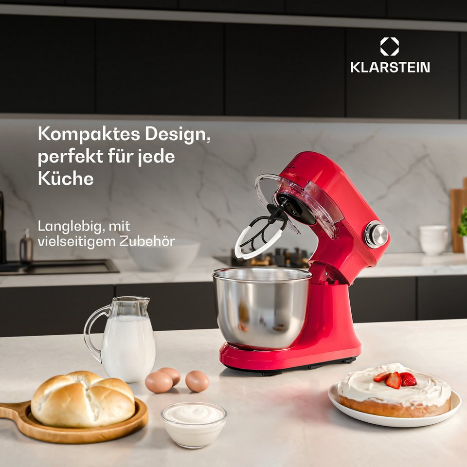 Klarstein Küchenmaschine mit Kochfunktion, 1500 W, 5 l Schüssel, Kompakt Küche m