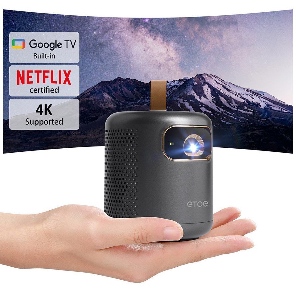 ETOE Dolphin 500 ANSI-Lumen, 1080P, Autofokus & Keystone Beamer (1000:1, 4K UHD