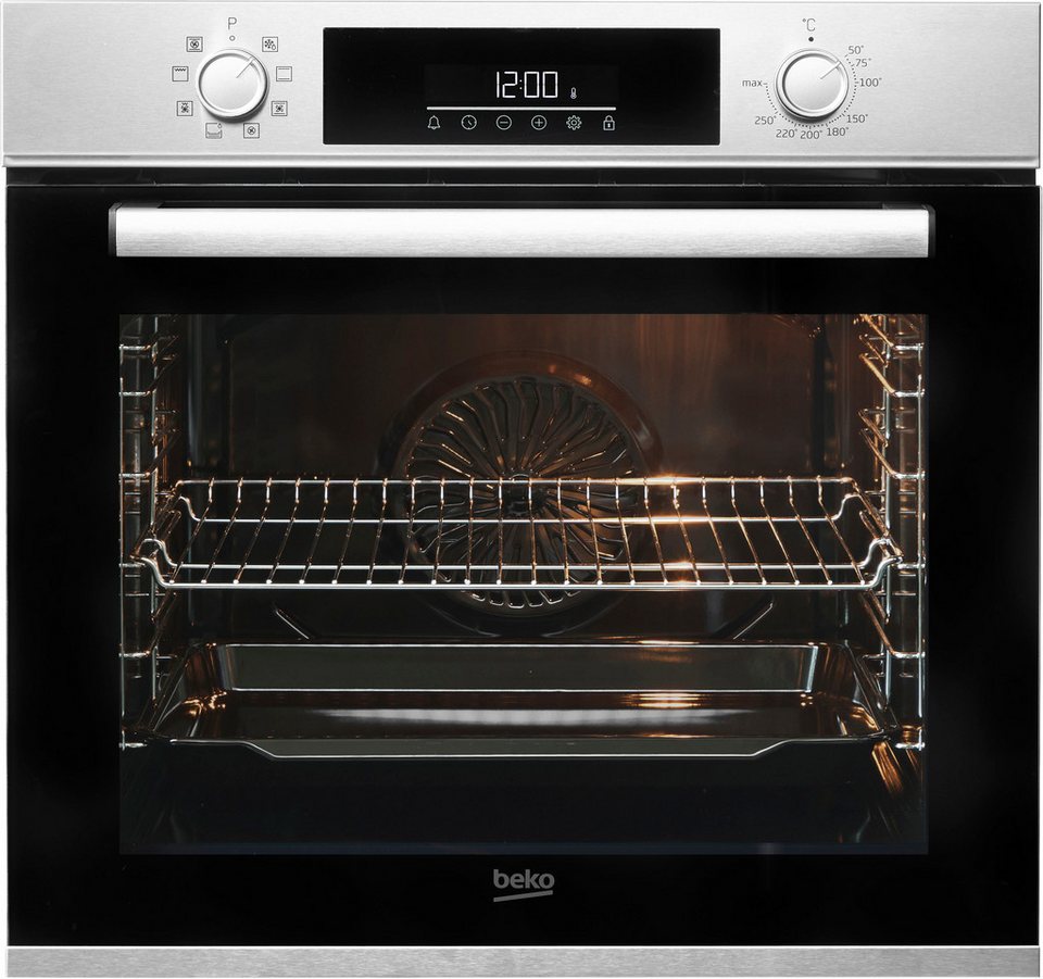 BEKO Backofen-Set BBSM12320X, mit Teleskopauszug nachrüstbar, Gleichmäßige Heißl