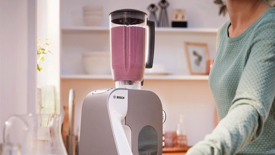 BOSCH Küchenmaschine Serie 4 MUM5XL74, integrierte Waage, Edelstahlschüssel, Mix