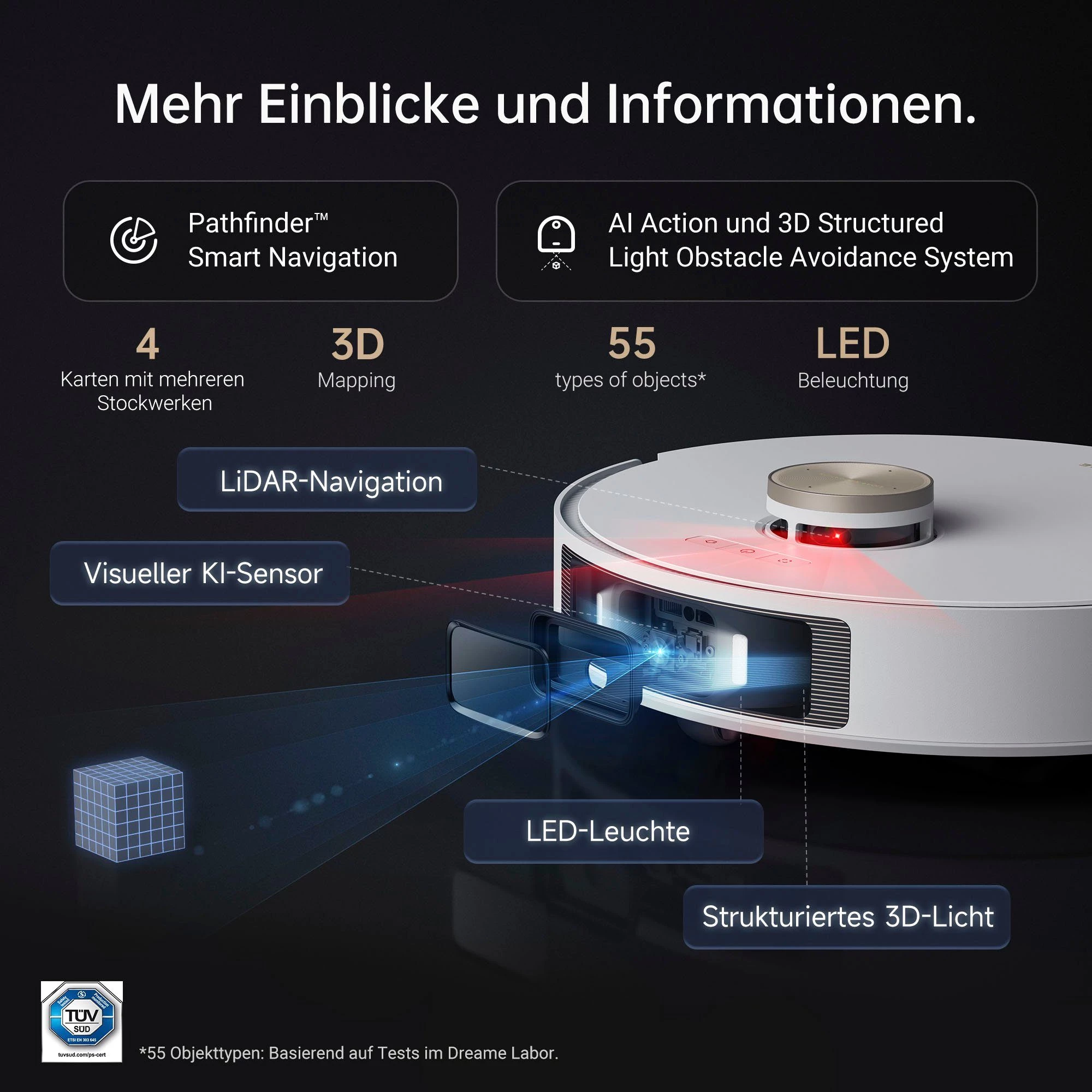 Dreame Saugroboter L20 Ultra complete, leistungsstarke Saug- und kraftvolle Wischfunktion