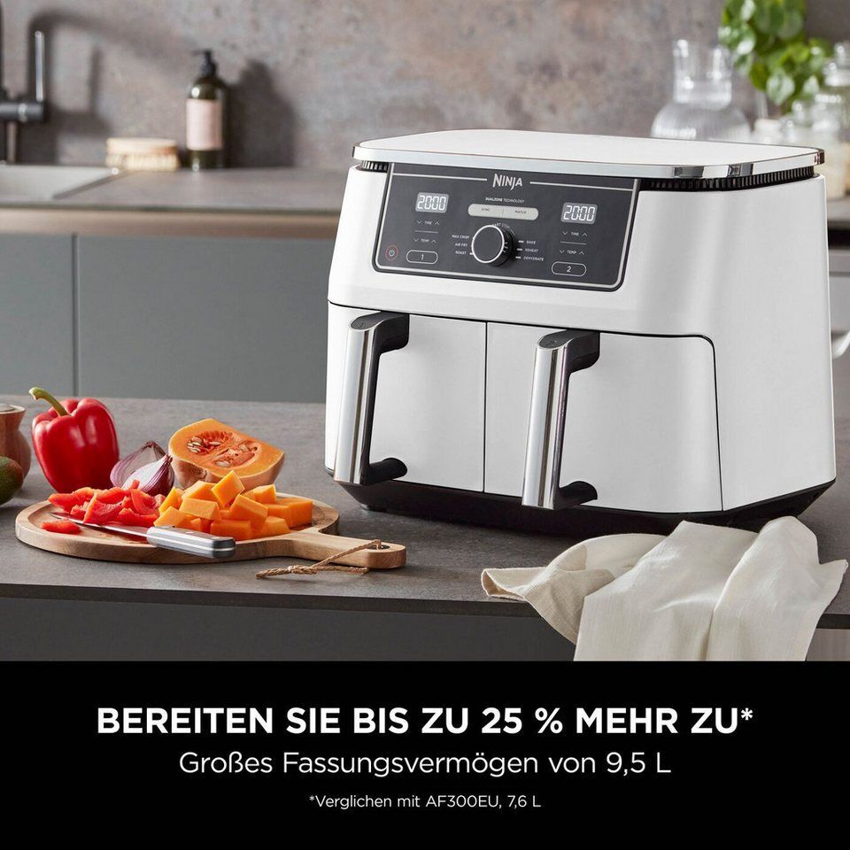 NINJA Heißluftfritteuse Ninja Foodi MAX Dual Zone Heißluftfritteuse AF400EUWH, 2