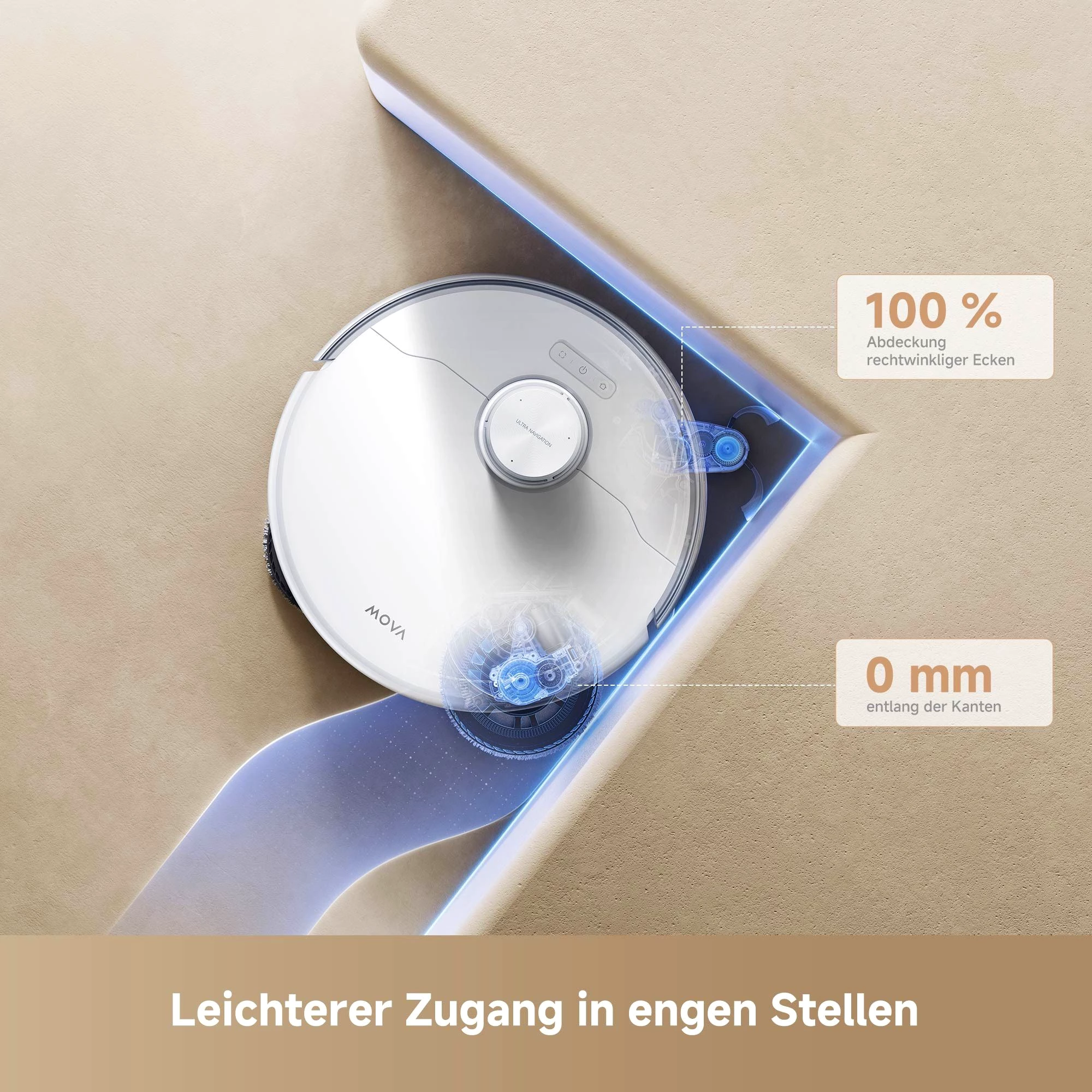 Dreame Saugroboter Mova P50 Pro Ultra mit Wischfunktion, 700 W, 19000Pa Saugkraft
